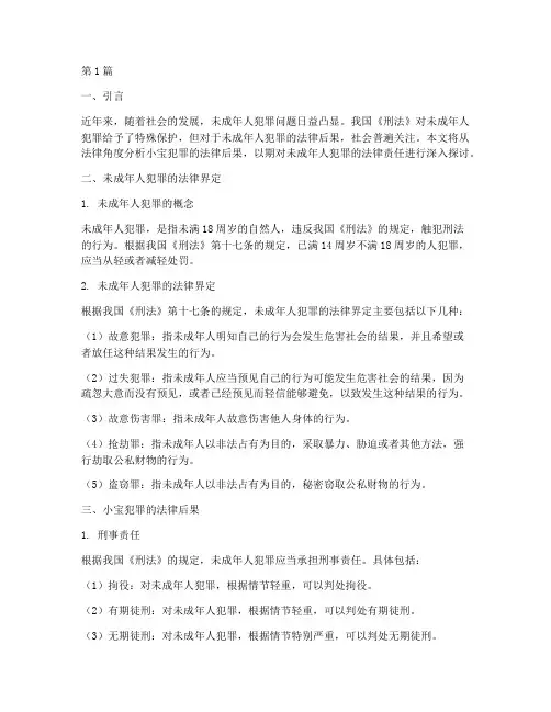 小宝犯罪的法律后果(3篇)