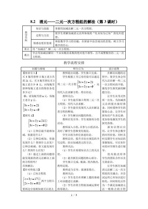 二元一次方程组的解法——加减法