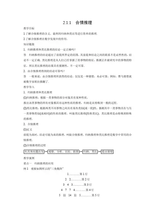 教学设计7：2.1.1合情推理