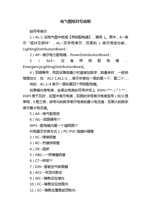 电气图纸符号说明