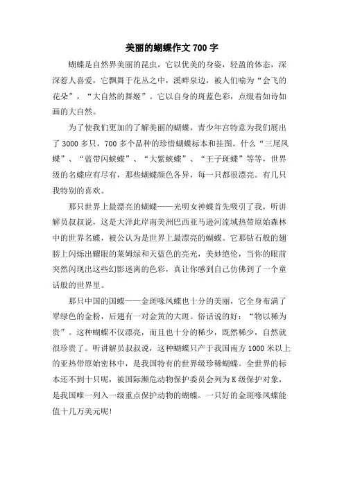 美丽的蝴蝶作文700字