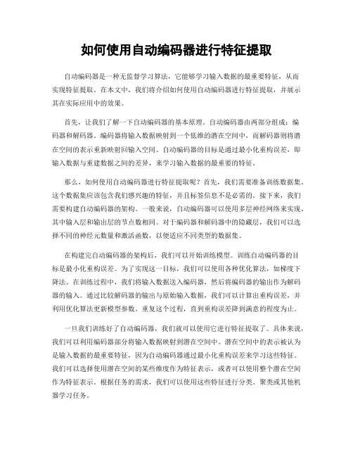 如何使用自动编码器进行特征提取