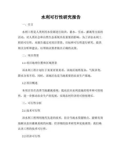 水利可行性研究报告