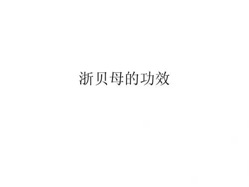 浙贝母的功效