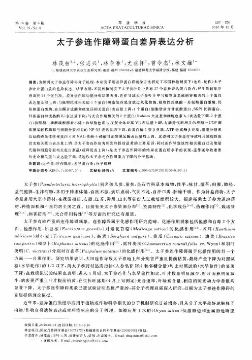 太子参连作障碍蛋白差异表达分析