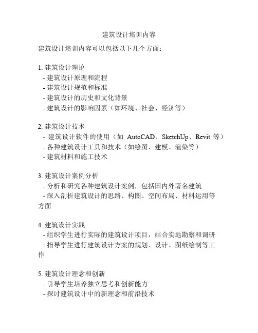 建筑设计培训内容