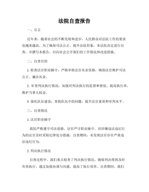 法院自查报告
