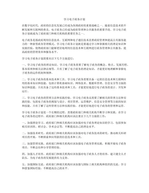 学习电子政务计划