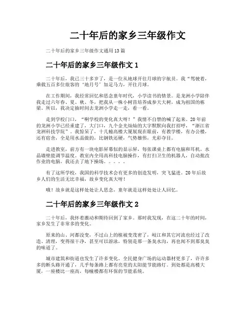 二十年后的家乡三年级作文