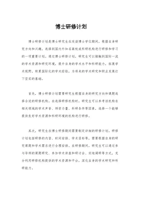 博士研修计划