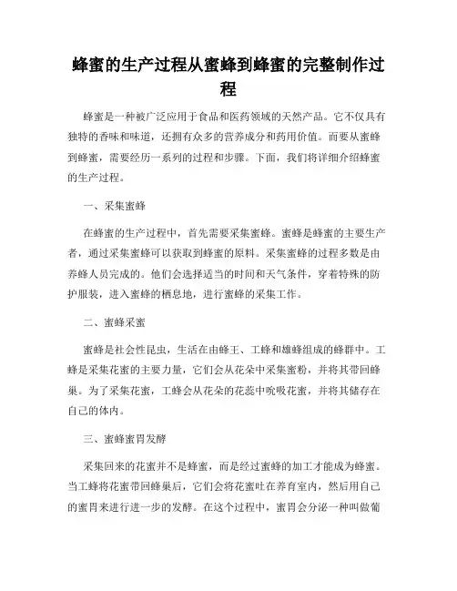 蜂蜜的生产过程从蜜蜂到蜂蜜的完整制作过程