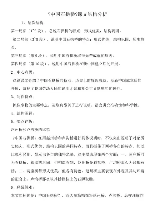 中国石拱桥课文结构分析