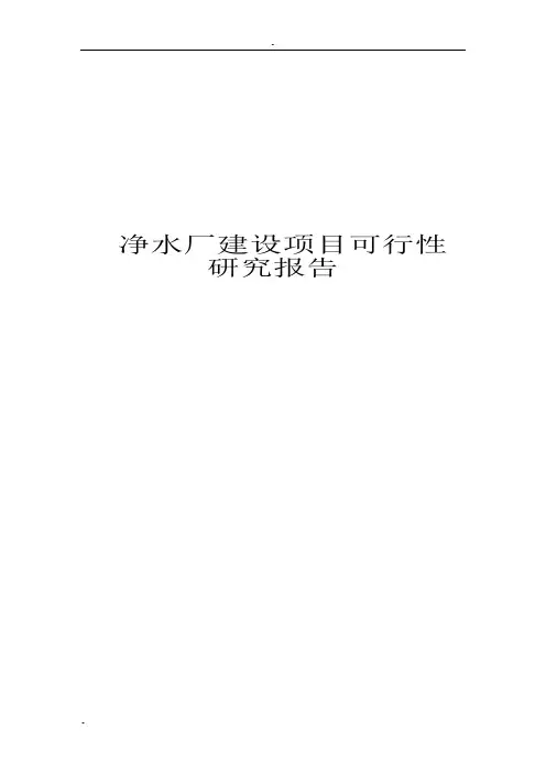 净水厂建设项目可行性研究报告