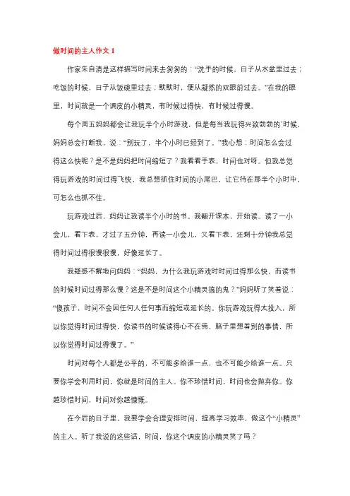 我是时间小主人二年级作文