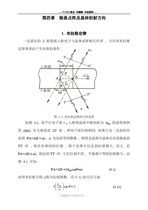 第四章--倒易点阵及晶体衍射方向