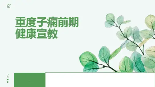 重度子痫前期健康宣教