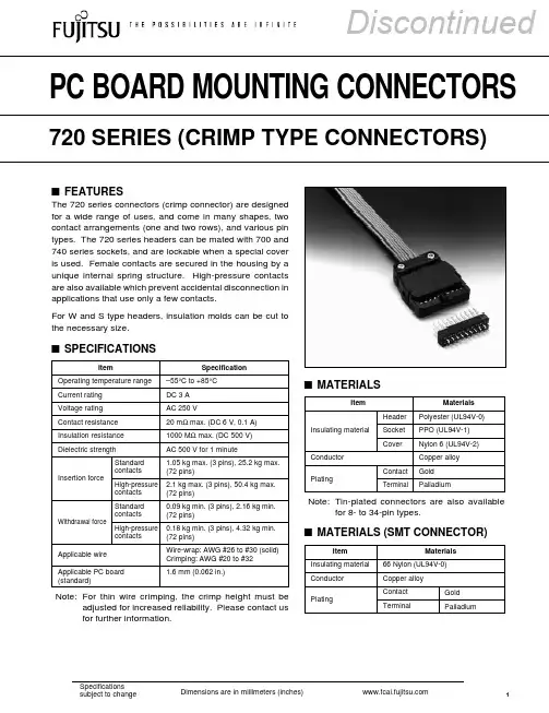 Fujitsu 720系列连接器说明书