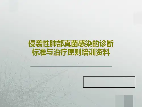 侵袭性肺部真菌感染的诊断标准与治疗原则培训资料84页PPT