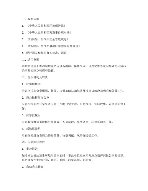 加油加氢站环境应急预案