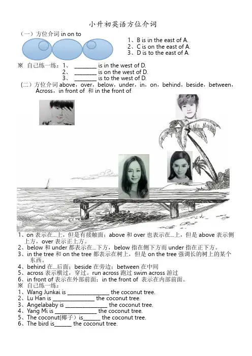 小升初英语方位介词