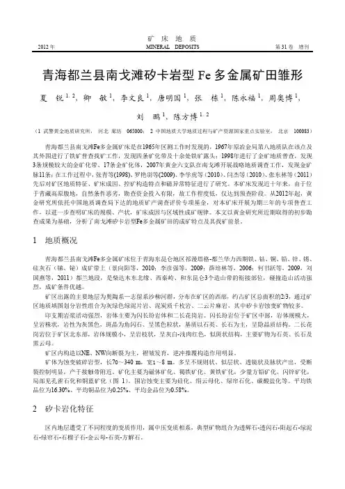 青海都兰县南戈滩矽卡岩型Fe多金属矿田雏形