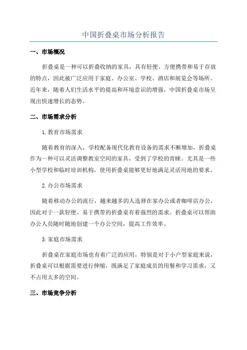 中国折叠桌市场分析报告