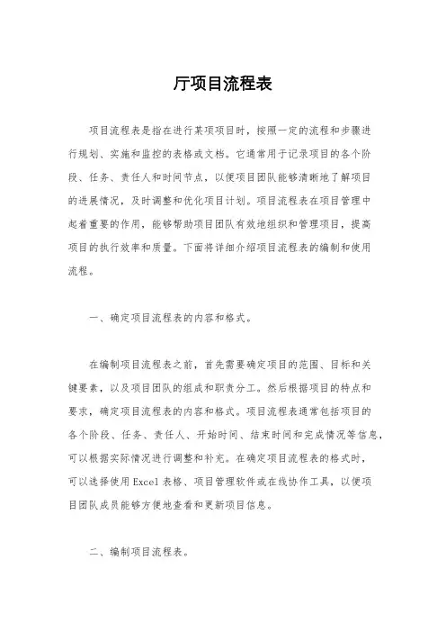 厅项目流程表
