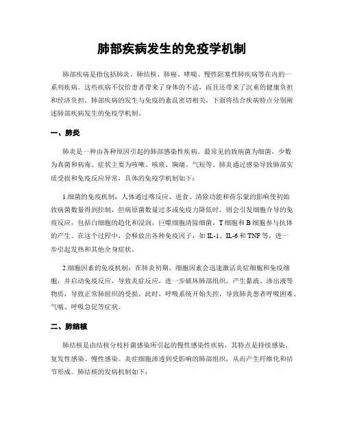 肺部疾病发生的免疫学机制