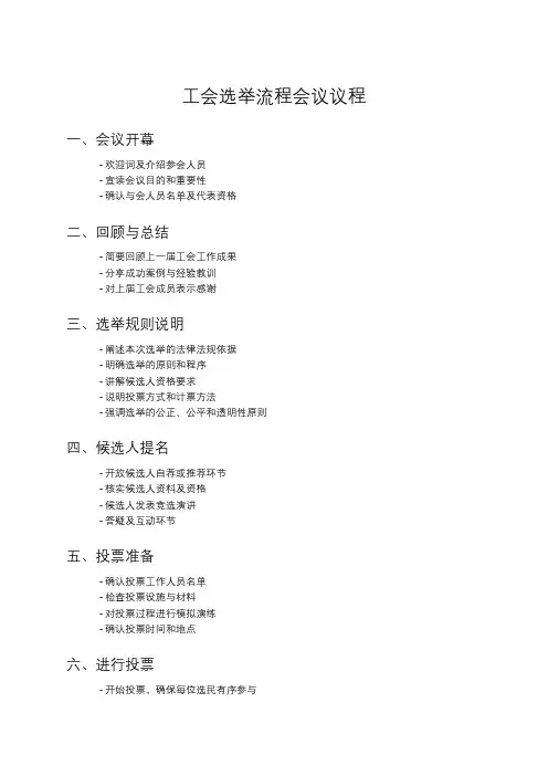 工会选举流程会议议程