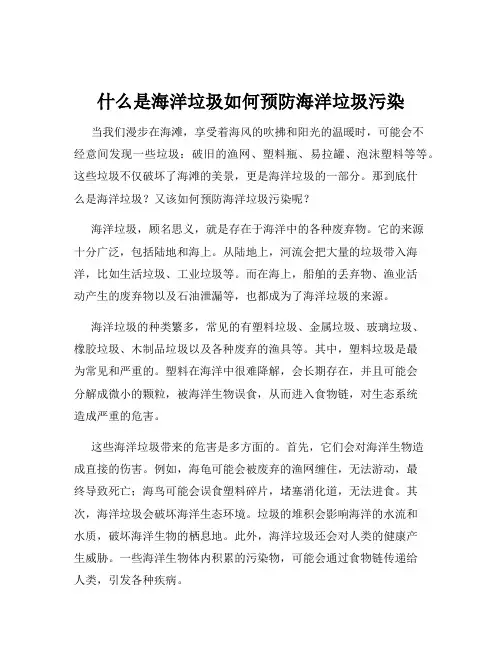 什么是海洋垃圾如何预防海洋垃圾污染