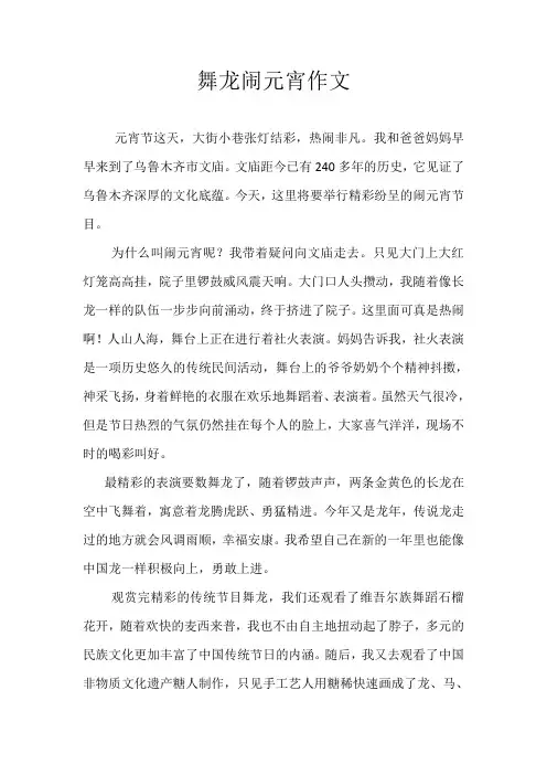 舞龙闹元宵作文