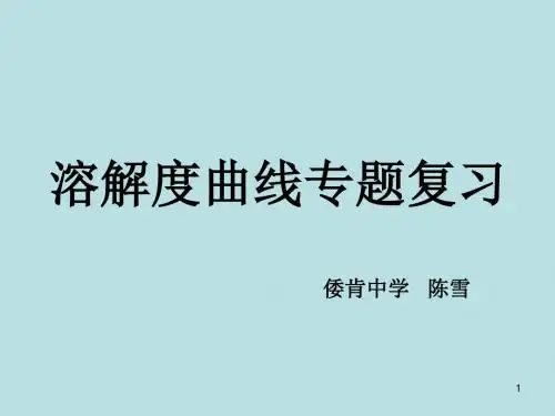 溶解度曲线专题复习 (1)