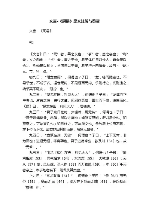文言·《周易》原文注解与鉴赏