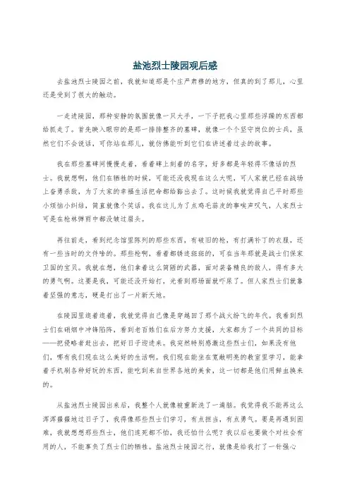 盐池烈士陵园观后感