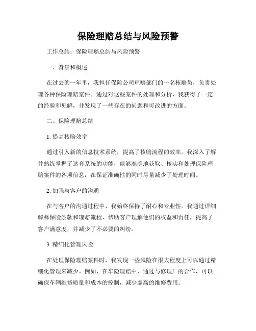 保险理赔总结与风险预警