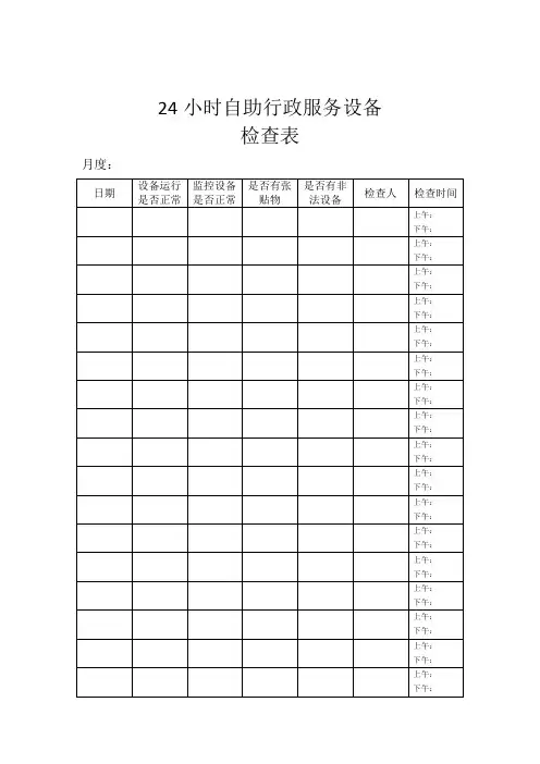 监控设备检查表