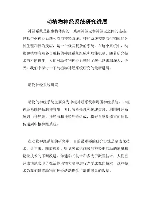 动植物神经系统研究进展
