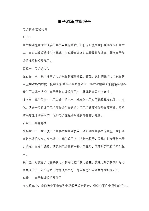 电子和场 实验报告