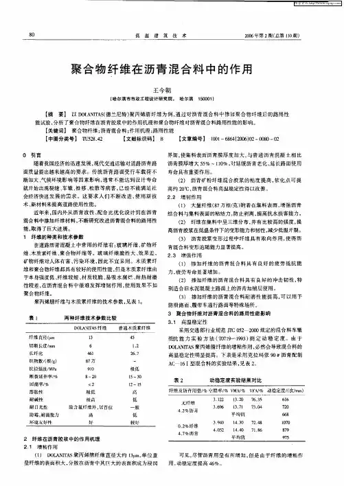 聚合物纤维在沥青混合料中的作用