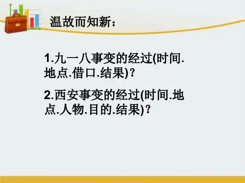 【精编】八年级历史上册 第15课《宁为战死鬼 不作亡国奴》课件 新人教版-精心整理