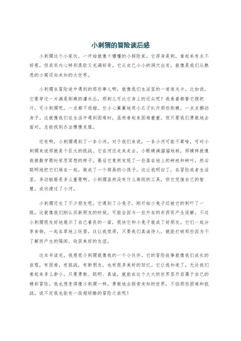 小刺猬的冒险读后感