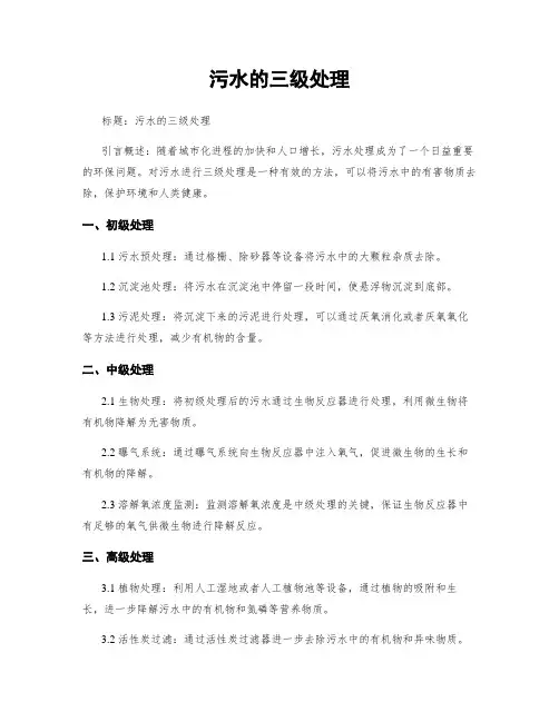 污水的三级处理