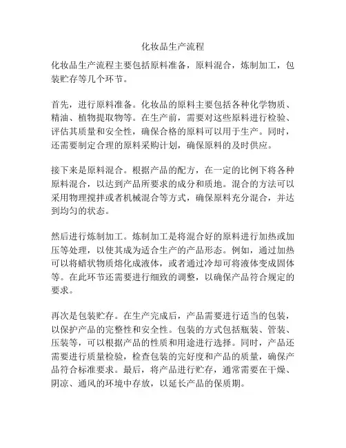 化妆品生产流程