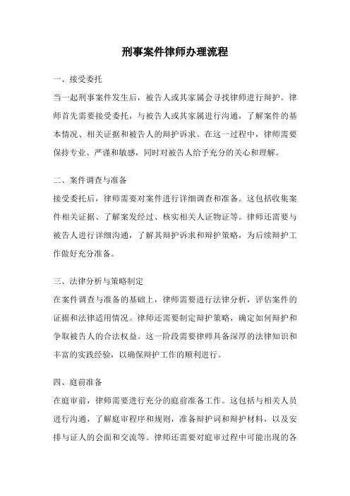 刑事案件律师办理流程