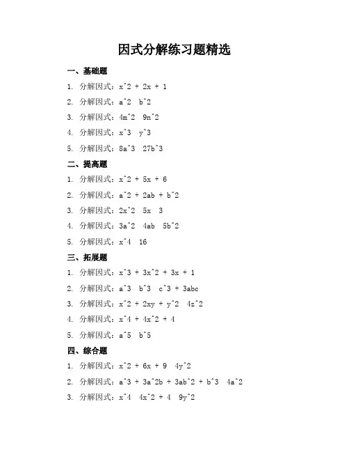 因式分解练习题精选