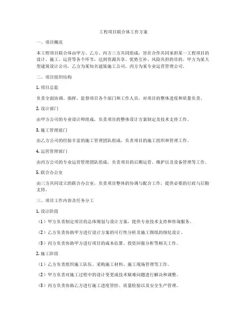 工程项目联合体工作方案