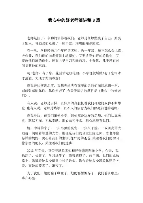 我心中的好老师演讲稿3篇