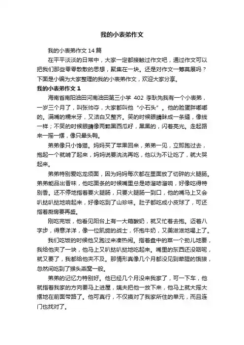 我的小表弟作文14篇