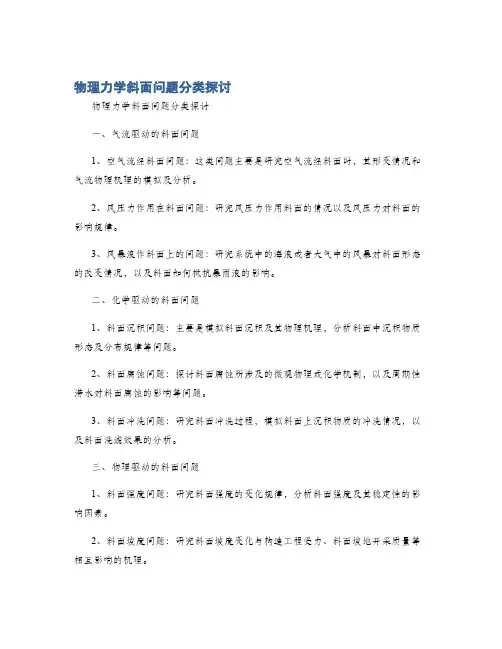 物理力学斜面问题分类探讨