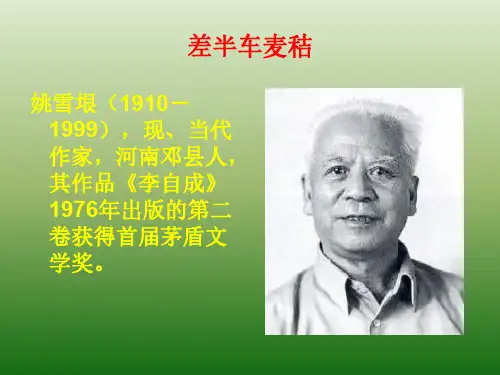 语文：2.7《差半车麦秸》课件(2)(语文版九年级上册)-P